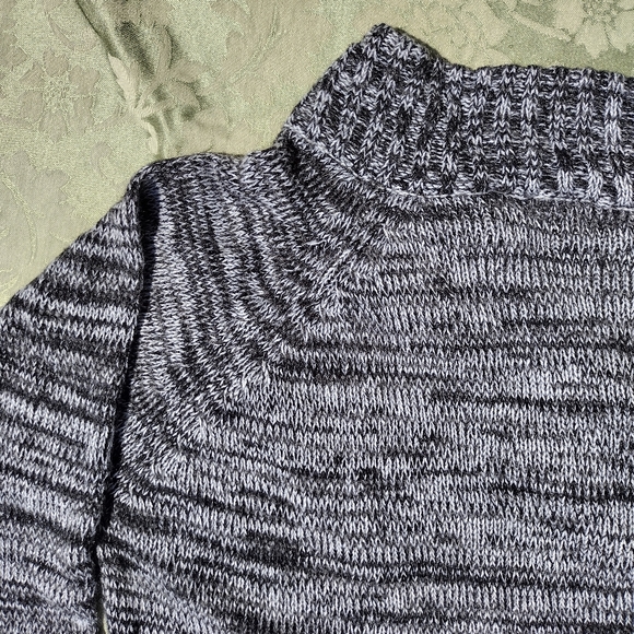 Vintage Jason Maxwell Plus Size 1X Black Tweed V-Neck Fisherman Style Sweater - Picture 9 of 12